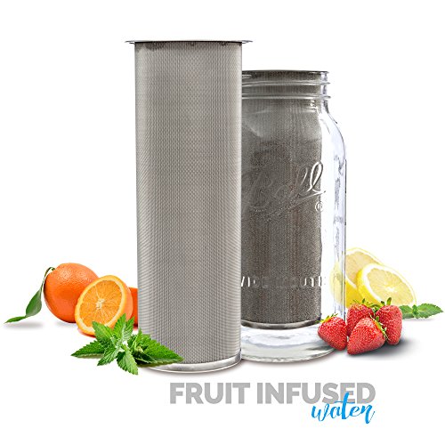 Altura The TUBE+ Cold Brew Coffee Maker | Cold Brew Coffee Filter For Wide Mouth Mason Jar | Stainless Steel Cold Brew Filter The TUBE+ (64oz/2qt)