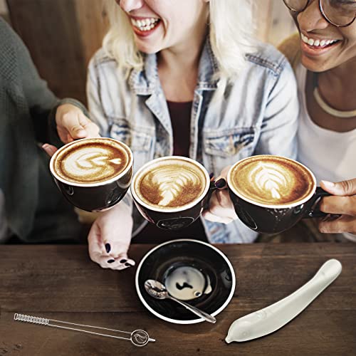  2 Pcs Coffee Art Carving Pen Portable Latte Art Pen Cake DIY Spice Pen Coffee Art Creative Pattern Electric Latte Art Pen With 2 Pieces Stirring Rods For Holding Coffee Grounds Cocoa Powder Sugar