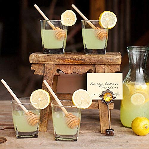  JZK 50 X Wood Honey Dipper Drizzler Sticks Server Honey Spoon For Wedding Birthday Baby Shower Christmas Party Dessert Tool