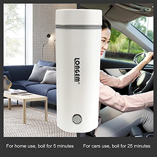  Portable Travel Electric Kettle For Home 110V Mini Electric Heating Cup Fast Boil Hot Water Boiler Stainless Steel Bottle Anti-Spill Leak Proof Auto Shut-Off Making Tea Coffee