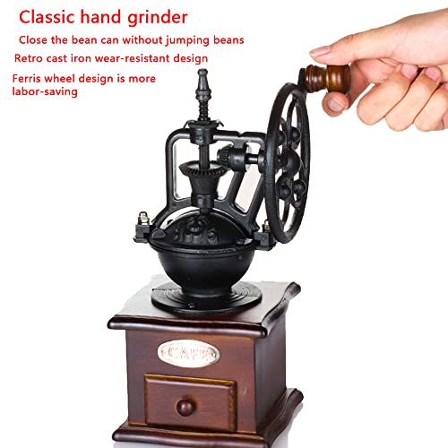  Manual Coffee Grinder,Hand Crank Coffee Grinders Vintage Style Hand Coffee Grinder Roller Classic Coffee Mill, Bean Grinder,Roller Grain Mill Cast Iron Hand Crank, Adjustable Grinding Of Thickness