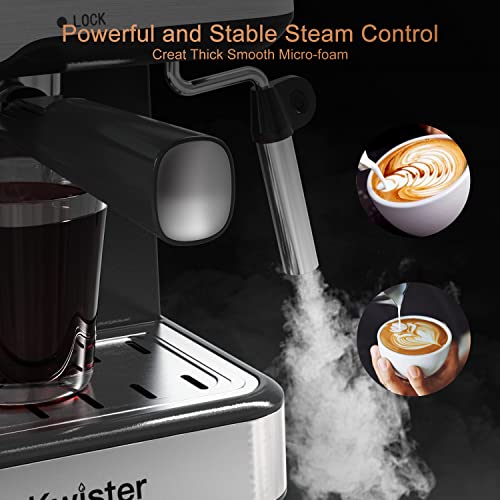  Espresso Machine 20 Bar Espresso Coffee Maker Cappuccino Machine With Milk Frother, Coffee Machine With Digital Touch Panel, 50 OZ Removable Water Tank, Stainless Steel