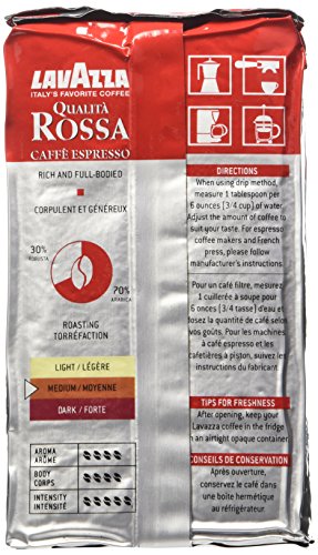 LAVAZZA Italian "Qualita Rossa" Ground Espresso (1 Case = 20 X 8.8 Oz Bricks)