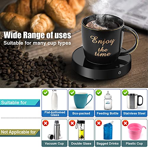  Coffee Mug Warmer And Smart Cup Warmer,Mug Warmer For Desk,Electric Beverage Warmer With 3 Temperature Settings With Auto On/Off, Auto Power-Off Protection, Candle Wax Cup Warmer Heating Plate