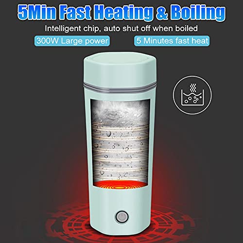  110V Electric Heated Travel Mug 350ML Smart Heating Water Bottle Leakage-free Portable Electric Kettles With 5 Minutes Fast Boiling/ Anti-dry Protection For Coffee, Milk