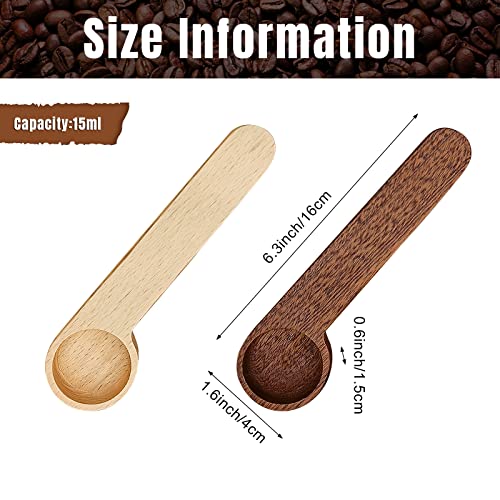  2 Pieces Wooden Coffee Spoon,Coffee Scoop Measuring For Coffee Beans,Whole Beans Ground Beans Or Tea,Wooden Measuring Tablespoon,Kitchen Tools Utensils