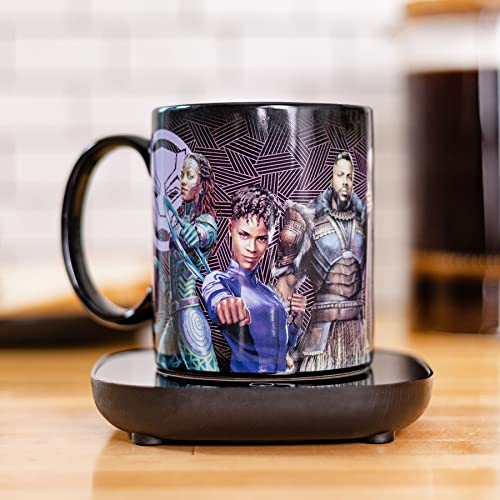  Lack Panther Wakanda Forever Mug Warmer With Mug – Keeps Your Favorite Beverage Warm - Auto Shut On/Off