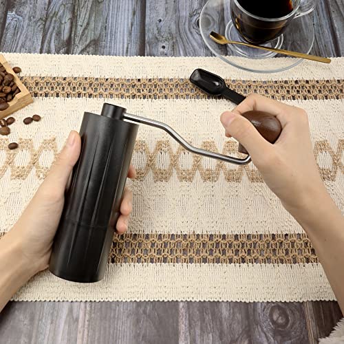  Nual Coffee Bean Grinder OMeJia Hand Handheld Coffee Grinder Manual Burr Crank Coffee Grinder Portable Camping Travel Coffee Grinder