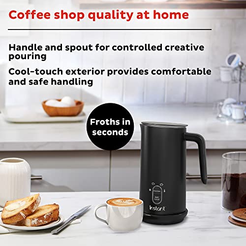  Milk Frother, 4-in-1 Electric Milk Steamer, 10oz/295ml Automatic Hot And Cold Foam Maker And Milk Warmer For Latte, Cappuccinos, Macchiato, From The Makers Of Instant Pot 500W, Black