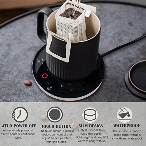  Ug Warmer For Coffee And Tea, Midgod Electric Beverage Warmers For Travel, Office Home Desk Use, Smart Thermostat Coaster Keep Coffee, Beverage, Milk, Tea And Hot Chocolate Warm -Pink