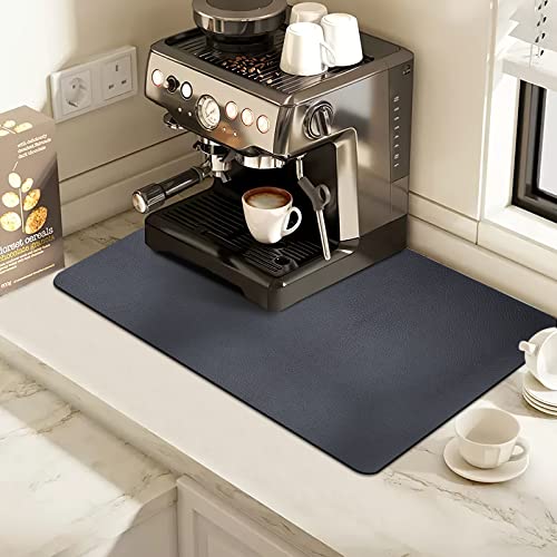  Coffee Mat, Coffee Bar Mat For Countertop(12"x19''), Anti-Slip Absorbent Dish Drying Mat For Kitchen, Suitable For Coffee Machine, Coffee Maker, Coffee Pot, Espresso Machine, Dish Rack