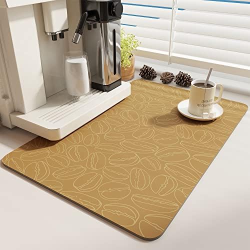  -Coffee Mat-Coffee Bar Accessories-Absorbent Stain Resistant Drying Mat Fit Under Coffee Maker Machine Coffee Pot Tray Espresso Machine-Coffee Station Accessories And Decor-12”x19”