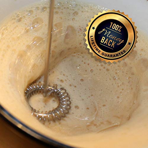  Portable Drink Mixer And Milk Frother Wand - Small Hand-Held Mini Mixer Electric Stick Blender - Bulletproof Keto Coffee Blender Rapid Emulsifier - Cordless And Battery Operated