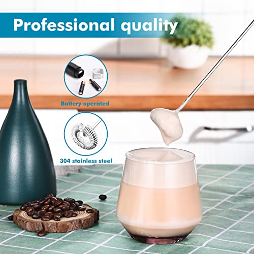  Handheld Milk Frother, Battery Operated Electric Foam Maker And Mixer For Drinks, Perfect For Bulletproof Coffee, Matcha, Cappuccino, And Hot Chocolate (Black)