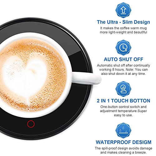  Coffee Warmer, Coffee Cup Warmer For Desk With Auto Shut Off, Electric Mug Warmer For Tea Coffee Milk, Great Gift For Family Friend Colleague