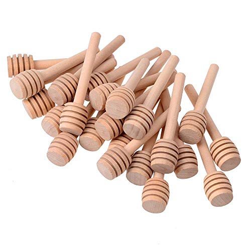  ® 24 Pack Of Mini 3 Inch Wood Honey Dipper Sticks, Server For Honey Jar Dispense Drizzle Honey, Wedding Party Favors