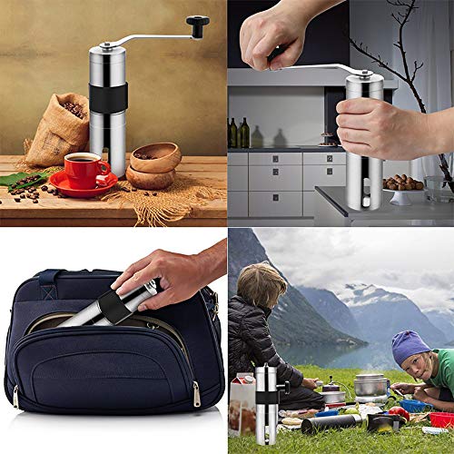  Manual Coffee Grinder, Portable Hand Coffee Grinder With Adjustable Setting, Conical Burr Mill Stainless Steel Coffee Grinder For Drip Coffee,French Press, Press Used In Home And Travel