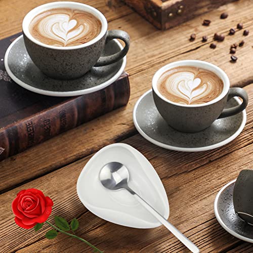  4 Pieces Ceramic Coffee Spoon Rest And Coffee Spoon Coffee Spoon Holder Coffee Bar Accessories Cute Coffee Spoon Teaspoon Holder For Coffee Lovers