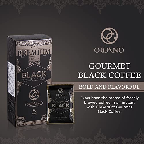  2 Box Organo Gold Gourmet Black Coffee, Organic 100% Certified, 105g - 30 Bags (3.5g)