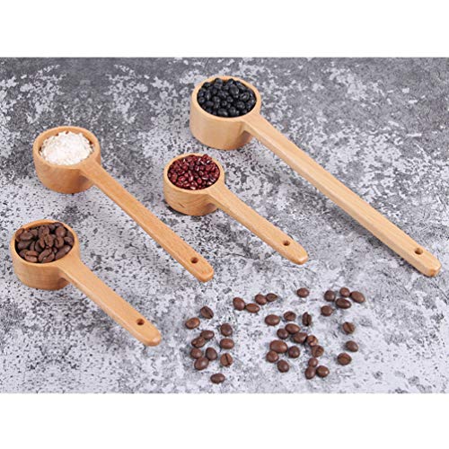  Wooden Coffee Spoon Coffee Bean Measuring Scoop Long Handle Loose Tea Spoon Measuring Tablespoon Wood Spoon Measurer