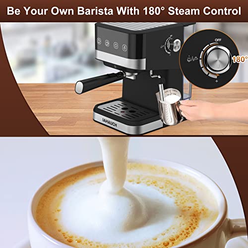  Espresso Machines 20 Bar 1050W Brewing Pressure Latte Cappuccino Machine, Expresso Coffee Machine With Milk Frother, 1.5L/50Oz Detachable Water Tank, Coffee Maker For Macchiato, Latte