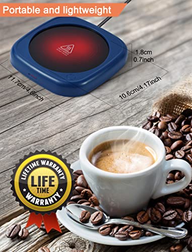  Offee Mug Warmer - Candle Warmer Plate, Coffee Warmer For Desk With 2 Temperature Settings, Electric Coffee Cup Warmer, Auto Shut Off Tea Warmer, Beverage Warmer,Mug Heater Blue