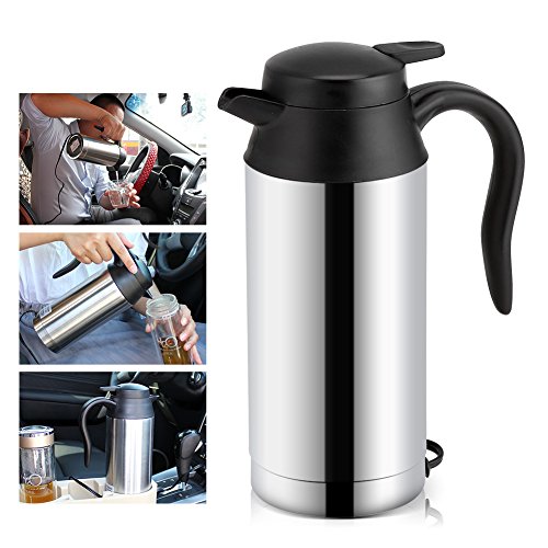  Stainless Steel Car Kettle, Electric Heating Water Cup Heating Coffee Mug Travel Water Bottle, Car Heating Cup Coffee Mug Travel Mug Water Milk Heating Kettle For Camping