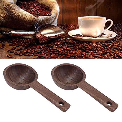  Coffee Scoop, Wooden Measuring Spoon Walnut Teaspoon Coffee Accessories Coffee Bean Measuring Spoon For Coffee Tea Sugar Dlour Spices(2)