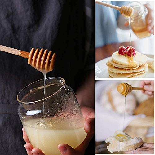  Wood Honey Dipper Sticks - Searea 100Pcs 3Inch Wooden Honey Dipper Stick Wooden Syrup Dippers Honeycomb Sticks Perfect For Drizzling Honey,Maple Syrup,Chocolate, Caramel,Honey Spoons