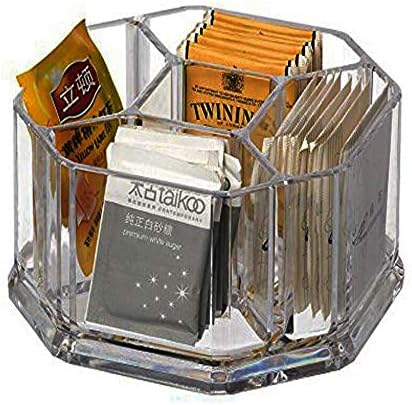  Acrylic Tea Bags Holder Coffee Sugar Bag Case Guest Room Storage Boxes - Holder For Tea Bags, Small Packets, Sweeteners,Sugar Packet, Coffee, Condiment (L16.6*W8.2*H7.5cm)