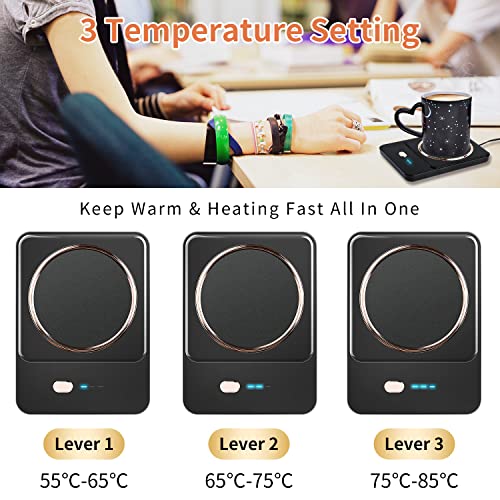  Ralyss Coffee Mug Warmer,Coffee Warmer For Desk With Auto Shut Off, 3 Temperature Setting Smart Cup Warmer Coffee Gift For Warming & Heating Coffee, Beverage, Milk, Tea And Hot Chocolate(Black)
