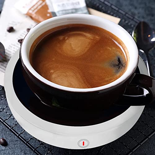  Ug Warmer For Coffee And Tea, Midgod Electric Beverage Warmers For Travel, Office Home Desk Use, Smart Thermostat Coaster Keep Coffee, Beverage, Milk, Tea And Hot Chocolate Warm (White)
