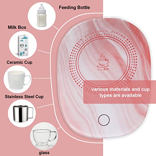  Coffee Mug Wamer, Beverage Warmer,Lovely Ins Coffee Cup With Warmer Set, Auto On/Off Gravity-Induction Coffee Tea Water Milk Warmer With Mug For Office Home Use(Crown Pink)