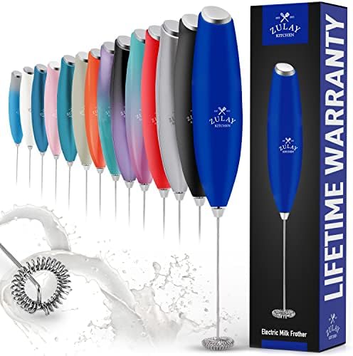  Powerful Milk Frother For Coffee With Upgraded Titanium Motor - Handheld Frother Electric Whisk, Milk Foamer, Mini Blender And Electric Mixer Coffee Frother For Matcha, No Stand - Royal Blue