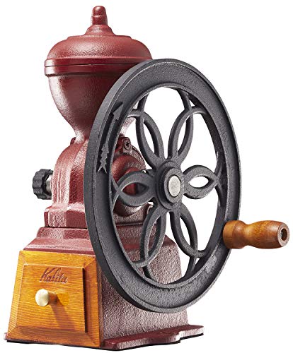 Kalita Coffee Mill, Cast Hand Grinding, Manual Diamond Mill, Red, N #42137 Antique Coffee Grinder, Adjustable Grinder, With Lid, Coffee Shop, Cafe