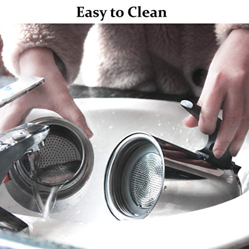  Elabo Stovetop Espreeso Machine And Moka Pot For Gas Or Electric Ceramic Stovetop, Italian Espresso Coffee Shot Maker For Italian Espresso, Cappuccino And Latte, Stainless Steel, 10 Cups