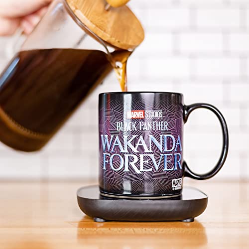  Lack Panther Wakanda Forever Mug Warmer With Mug – Keeps Your Favorite Beverage Warm - Auto Shut On/Off