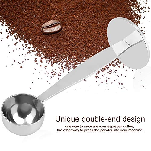  Pomya Two-in-one Coffee Spoon Bean-Powder Presser, Dual-purpose Espresso Tamper And Coffee Measure Spoon Stainless Steel Tamping Measuring Coffee Bean Powder Spoon Scoop