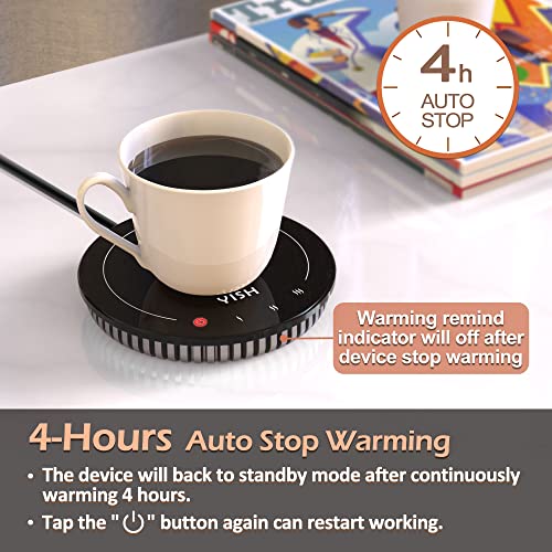  Candle Warmer Plate: YISH Candle Wax Warmer With 3 Temperature Setting, Coffee Mug Warmer For Desk With Auto Shut Off, Electric Coffee Cup Warmer Beverage Warmer