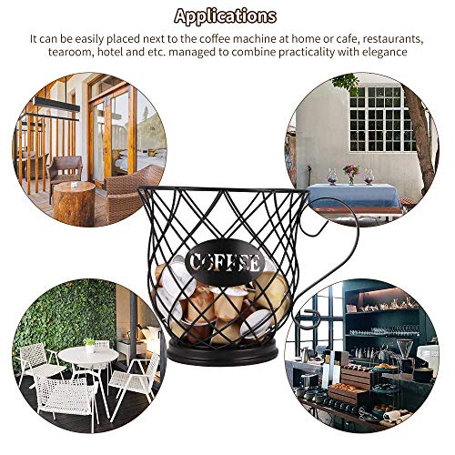 AOZBZ Coffee Pod Holder, Coffee Pod Organizer, Coffee Pod Storage Cup, K Cup Holder Coffee Storage Basket For Home Cafe Hotel (L Size)