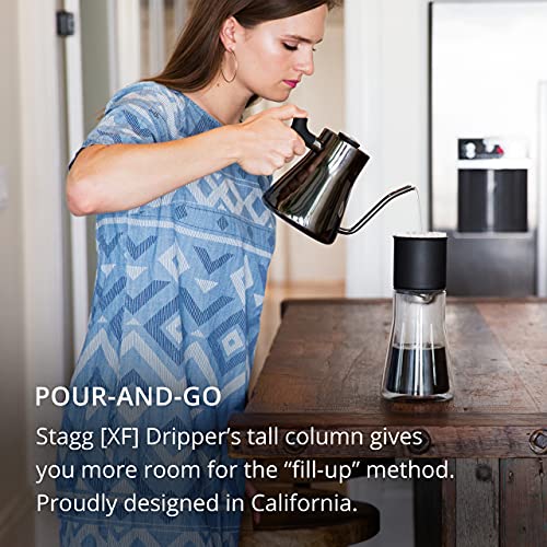  Stagg [XF] Pour-Over Coffee Maker Set - Kit Includes Stagg [XF] Pour-Over Dripper, Stagg Double Wall Glass Carafe, And 30 Paper Filters