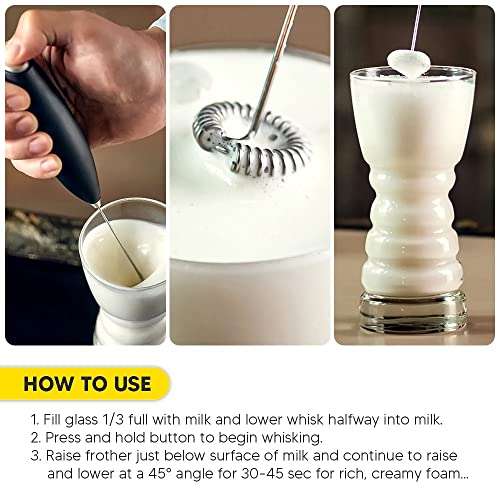 GENERIC Milk Frother Handheld Foam Maker For Lattes – Whisk Drink Mixer For Coffee, Electric Mini Foamer For Cappuccino, Frappe, Matcha, Hot Chocolate & More ( Grey)