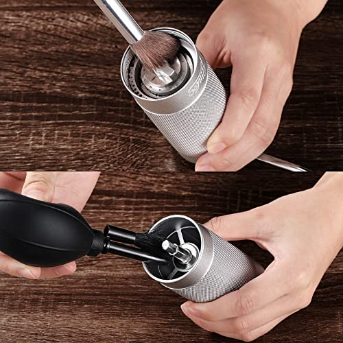 Portable Manual Coffee Grinder Set With Bag And 2 Cleaning Tools,Adjustable Coffee Bean Grinder With CNC Stainless Steel Seven Conical Burr,Great For French Press, Espresso,More (Silver)