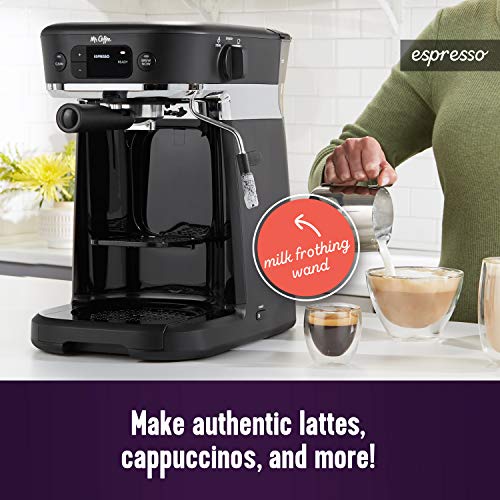 Mr. Coffee® All-in-One Occasions Specialty Pods Coffee Maker, 10-Cup Thermal Carafe, And Espresso With Milk Frother And Storage Tray, Black