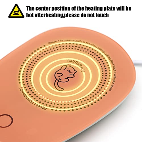  Cat Coffee Mug Warmer ,Smart Coffee Mug Warmer,Cute Cat Paw Mug Set,Novelty Coffee Mugs Mug Warmer For Desk Auto Shut Off Coffee Warmer Plate For Coffee,Tea,Water,Milk, Birthday Gift Box Pink