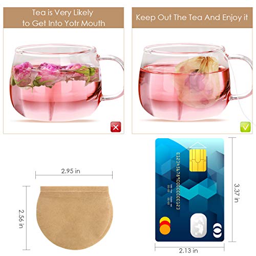  300PCS Tea Filter Bags For Loose Tea,Disposable Tea Infuser Unbleached Paper Safe & Natural Material Drawstring Empty Bag