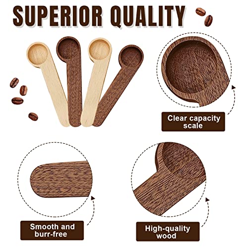  2 Pieces Wooden Coffee Spoon,Coffee Scoop Measuring For Coffee Beans,Whole Beans Ground Beans Or Tea,Wooden Measuring Tablespoon,Kitchen Tools Utensils