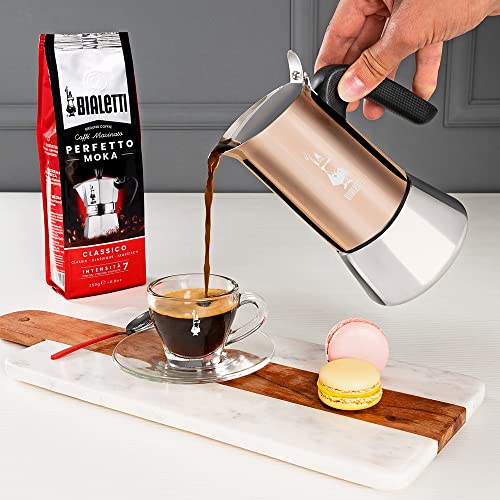 Bialetti - New Venus Induction, Stainless Steel Stovetop Espresso Coffee Maker, Suitable For All Types Of Hobs, 6 Cups (7.9 Oz), Copper