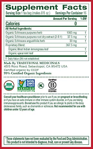  Organic Echinacea Plus Seasonal Tea, 16 Ct
