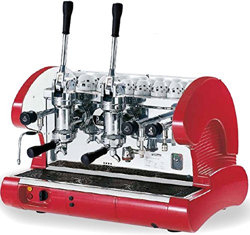  BAR 2L-R Lever 2 Groups Commercial Espresso Coffee Machine, Red